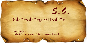 Sárváry Olivér névjegykártya
