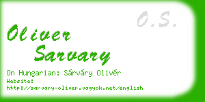 oliver sarvary business card