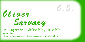oliver sarvary business card